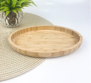 Gamelinha Oval P para Petiscos em Bambu Personalizada