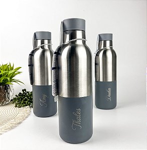 Garrafa Térmica Urbana 450ml Inox/Cinza Personalizada