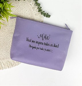 Necessaire Feminina de Couro Legítimo Personalizada - Mãe