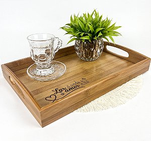 Bandeja para servir em Bambu Personalizada - Mãe