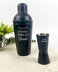 Kit Coqueteleira  com dosador em Inox Personalizado