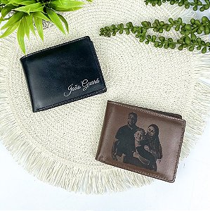 Carteira Masculina em Couro com Porta Moedas Personalizada