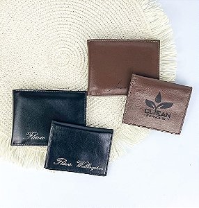 Carteira Masculina em Couro com Porta Cartões Personalizada