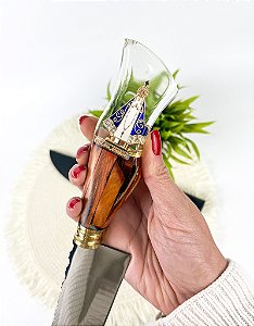 Faca Artesanal Nossa senhora com Cabo em Resina  Personalizada
