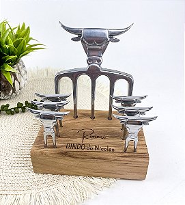 Kit Garfo 5 Pontas com 6 Garfinhos e Base Personalizado