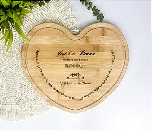 Tábua em Bambu Coração com Personalização