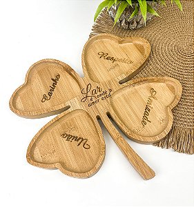 Petisqueira em Bambu Trevo com Personalização