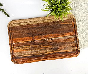 Tábua do Chef em Madeira Teca Retangular Personalizada