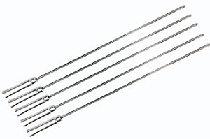 5 Espetos em Inox C/ Cabo Revestido em Alumínio Personalizados