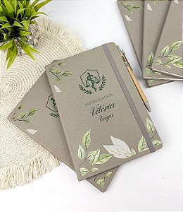 Caderneta Fibra de Arroz com Caneta Personalizado