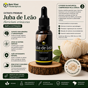 Extrato Premium de Juba de Leão (Hericium erinaceus) 30ml