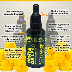 Extrato/Tintura Mãe de Dente de Leão (Taraxacum officinale) 50ml