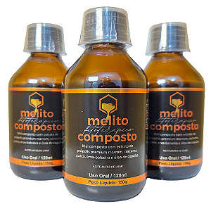 Melito Composto (Mel com Própolis Premium, Cúrcuma, Guaco, Erva-Baleeira e Copaíba) 120ml
