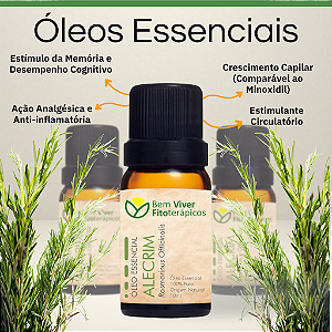 Óleo Essencial de Alecrim (Rosmarinus Officinalis) 10ml