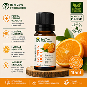 Óleo Essencial de Laranja Doce (Citrus Sinensis) 10ml