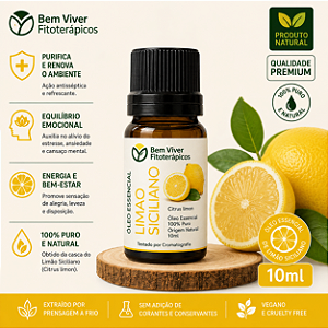 Óleo Essencial de Limão Siciliano (Citrus Limon) 10ml