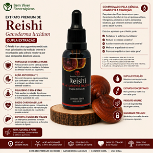Extrato Premium de Reishi (Ganoderma lucidum) 30ml