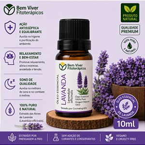 Óleo Essencial de Lavanda (Lavandula officinalis) 10ml