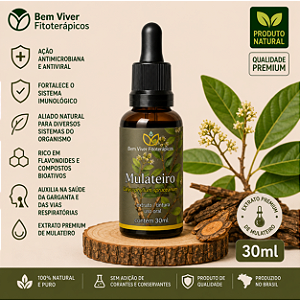 Extrato/Tintura Mãe de Mulateiro (Calycophyllum spruceanum 30ml