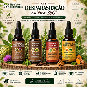 Kit Desparasitação Eubiose 360° – 4 Fórmulas Fitoterápicas | 50ml Cada