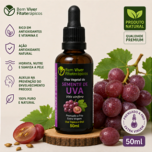Óleo Vegetal de Semente de Uva (Vitis vinifera) 50ml