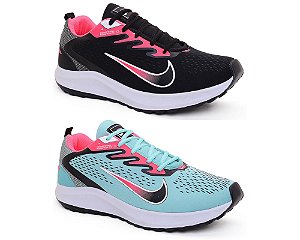 tenis nike feminino verde agua e rosa