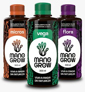 KIT Fertilizante Mano Grow 300ML - Vega + Flora  + Micro