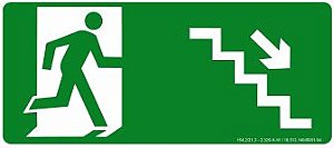 PLACA ROTA DE FUGA ESCADA ABAIXO DIREITO