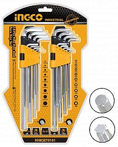 JOGO DE CHAVE INGCO ALLEN E TORX COM 18PEÇAS.