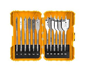 JOGO DE BROCAS CHATAS PARA MADEIRA COM 12PEÇAS AKDL1201