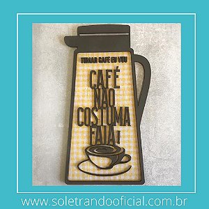 Placa para o Cantinho do Café em Tecido Chita