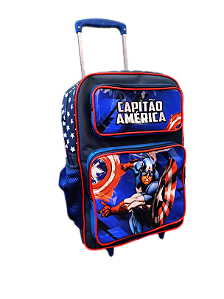 Mochila Escolar Capitão América Com Rodinhas