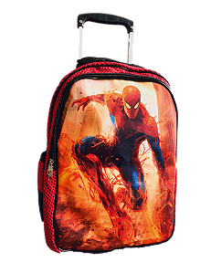 Mochila Escolar Homem Aranha Com Carrinho