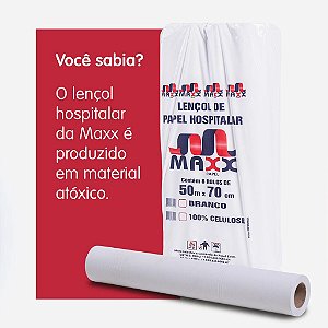 Lençol de Papel Hospitalar Maxx 100% Celulose Virgem Pacote 50x50CM  C/ 8UN