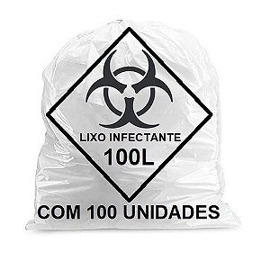Saco Para Lixo Tá Limpo Hospitalar/Infectante 100L Com 100Un