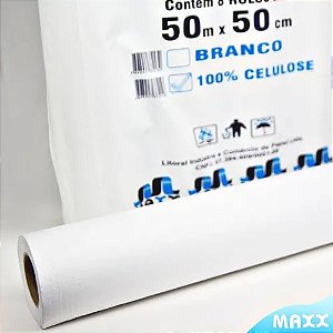 Rolo Papel Lençol Hospitalar Maxx 100% Celulose Virgem 50m x 50cm 8un