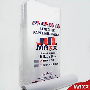 Rolo Papel Lençol Hospitalar Maxx Branco 50m x 70cm 8un