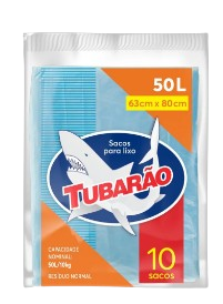Saco Para Lixo 50L c/10 und - Tubarão