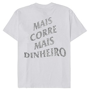 Camiseta Mais Corre Mais Dinheiro Branca & Silver