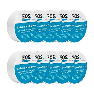 Fita Isolante Branca 19mm x 10m EOS Kit 10 Unidades