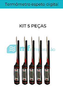 Termômetro Culinário Digital Espeto Kit com 5 pçs