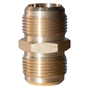 Luva União Reta Flare 5/8 Latão Forjado Ar Condicionado Refrigeração