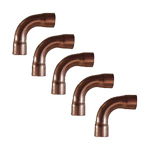 Kit 5 Pçs Curva Conexão 90º Macho Flare 1/2 Latão Forjado Ar Condicionado