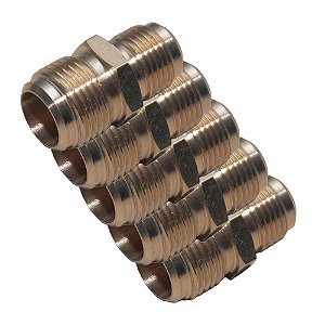 Kit 5 Pçs União Redução Reta Flare 1/2 x 3/8 Latão Forjado 800 Psi