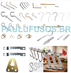 Ganchos, Pitões, Escápulas e Suportes para Madeira/Paredes (Feitos em ferro ou Aço Inox)