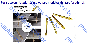 Brocas Titãnio para Vidro e Azulejo (Ponta em cruz)