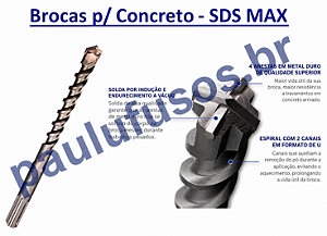 Brocas p/ Concreto Encaixe SDS MAX