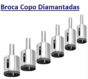 Brocas Copo Diamantadas para: Porcelanato, Cerâmica, Vidro e Mármore