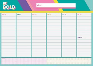 Bloco planner semanal - Be Bold