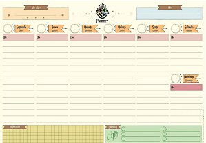 Bloco planner semanal - Harry Potter